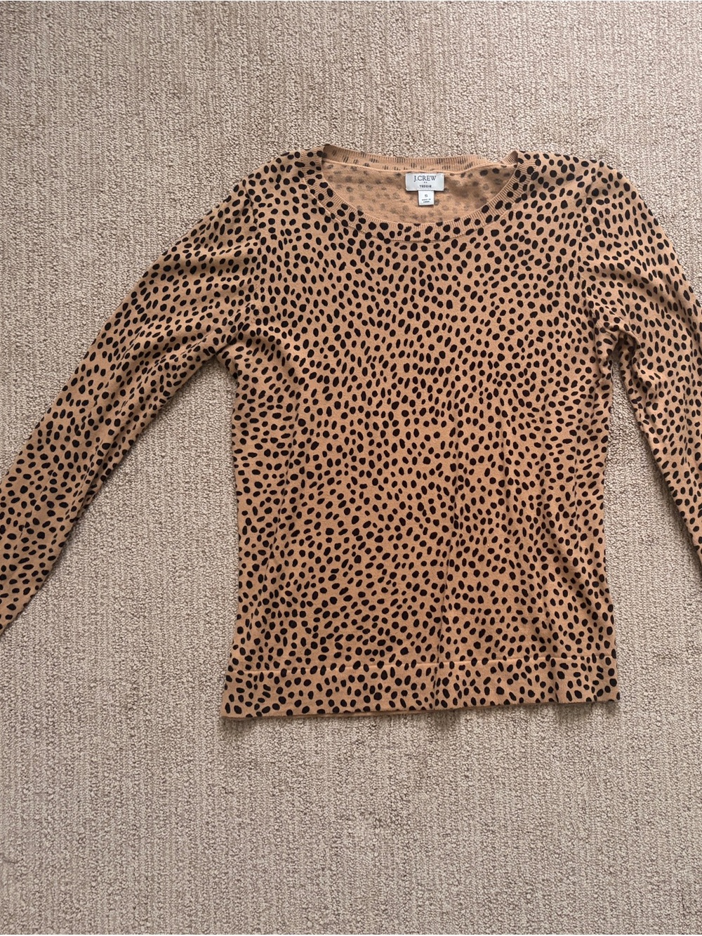J. Crew Women’s Tan Leopard Print Teddie Sweater